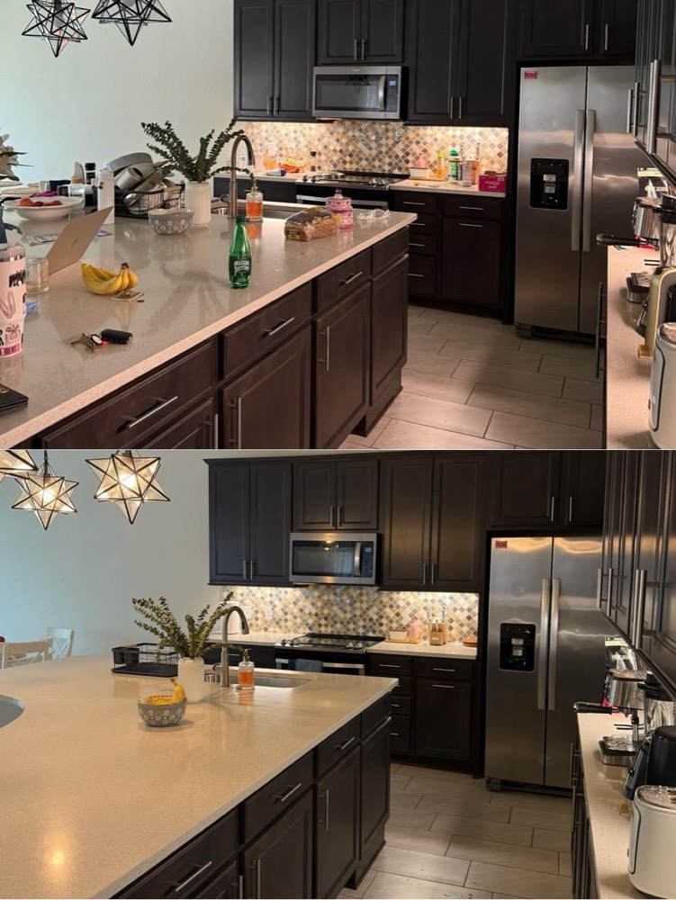 Before and after deep cleaning in Katy, TX
